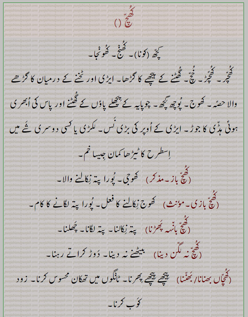 ,کھچ, کچھ ,کونا,کھنج, کھونجا, کھچر,کھچڑ, خچ,کھچ باز,کھچ بازی,کھچ بانہہ پھڑنا,کھچ نہ لگن دینا,کھچاں بھنانا ,کھچاں بھننا,کھچاں کڈھنا,کھچاں کڈھ دینا,کھچاں مرانا,کھچاں مرانی, گالی,کھچاں نکل جانا,وکھچر,کھچل, کھچیں,کھچی,,khhuchch ,khuch , ਖੁੱਚ , khhuchi, ਖੂਚੀ, khhuchch baaz, khhuchch baazi, khhuchch baanh pharni,