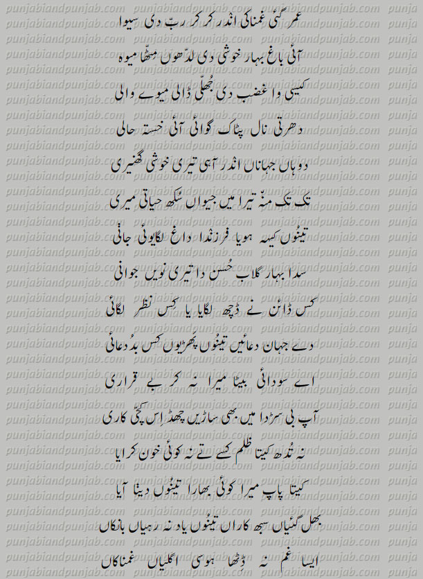  Punjabi Poetry,Muhammad Bakhsh, میاں محمد بخش  