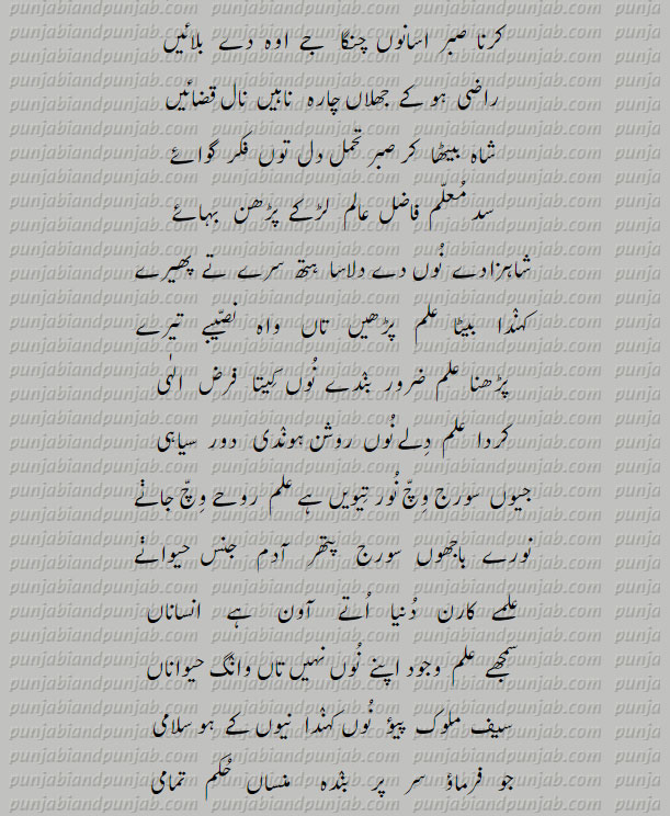  Punjabi Poetry,Muhammad Bakhsh, میاں محمد بخش  