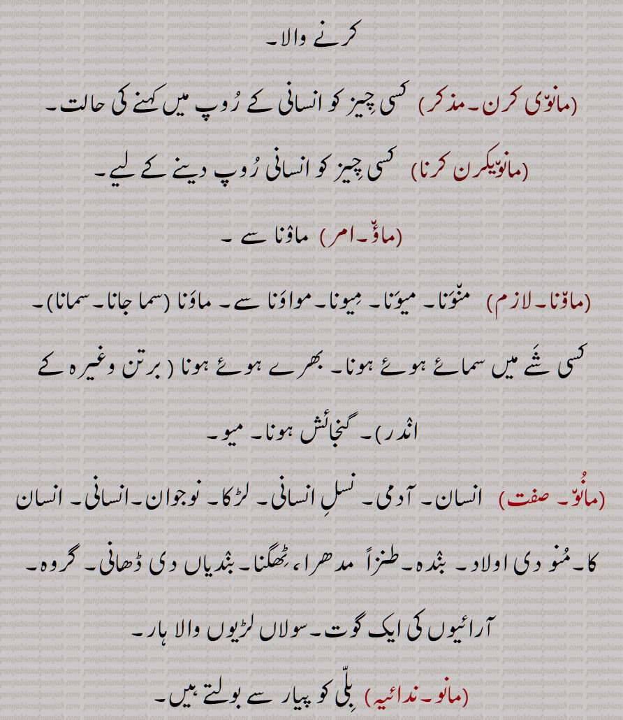 حلولیت,مانو روپوادی,اوتار لینا,مانو روپی, تجسیمی,تشبیہی,مانوی,انسانیت کی فلاح کا علم بردار,مانوی کرن,مانویکرن کرنا,ماؤ,ماونا, منونا, میونا, میونا,مانواں,مانوی, مانمی,مانویں,
