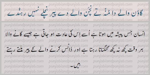 گاؤن والے دا مُنہ تے نچن والے دے پیر نچلے نہیں رہندے