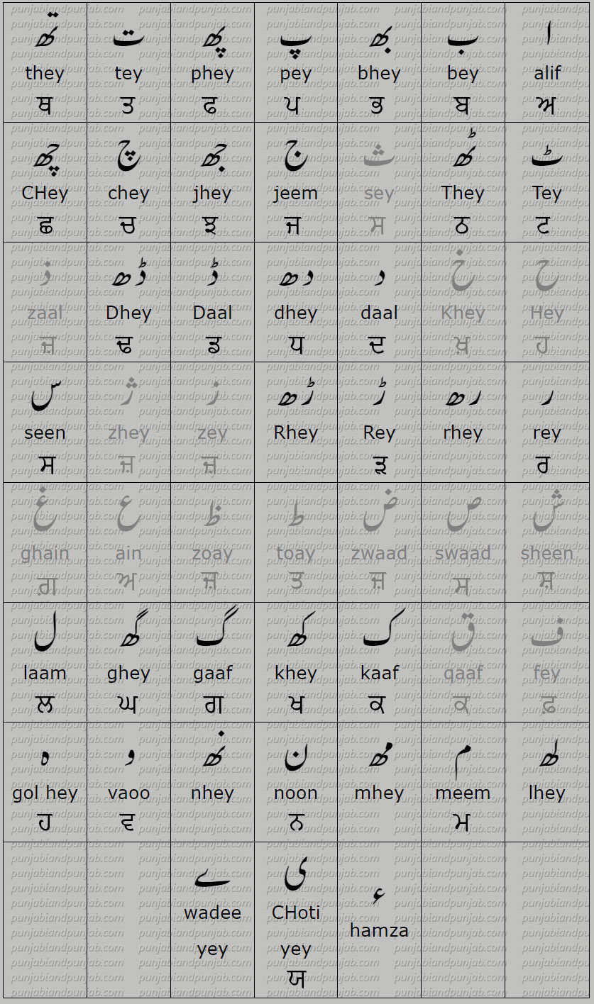 Punjabi Alphabet,letter,ابجدی حروف,پنجابی الف بے دی تختی , لپی