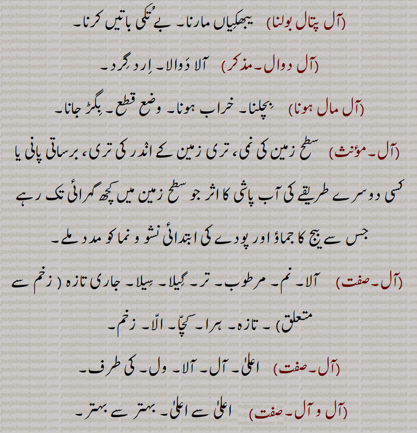 آل,aal,ਆਲ ,aal-ulaad, ਆਲ ਉਲਾਦ,all jaal,ਆਲ ਜਾਲ ,اولاد 
aal ulaad,, all jaal,, آل دوال,,آل پتال بولنا ,, آل پتال,  آل مال, آل و آل ,آلوں, آل جال , آل اولاد اگے آنا  , آل اولاد,