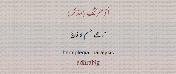 ,ادھرنگ , فالج, adhrang, ਅਧਰੰਗ,paralysis