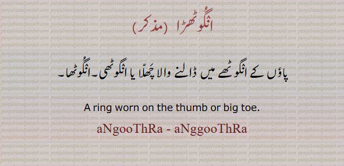 انگوٹھا, انگوٹھڑا,anggutha,angguthra,ਅੰਗੂਠਾ ,ਅੰਗੂਠੜਾ,thumb or big toe, meaning in Urdu,meaning in English,Traditional Ornaments of Punjab,Jewellery,jewelry,زیور, ,گہنا,بُھوکھن,النکار,ٹُوم,ٹومب,ٹونب چھلا