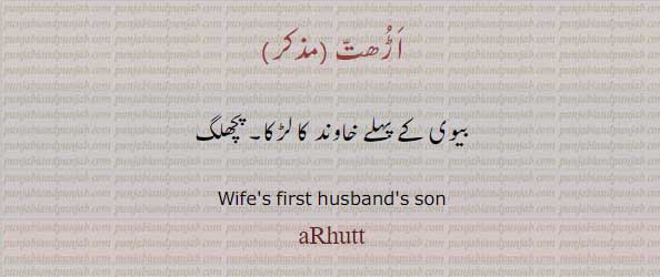 ਅੜ੍ਹੁਤੱ,wife's first husband's son,پہلے خاوند کا بیٹا ,اڑھت, اَڑّھتّ