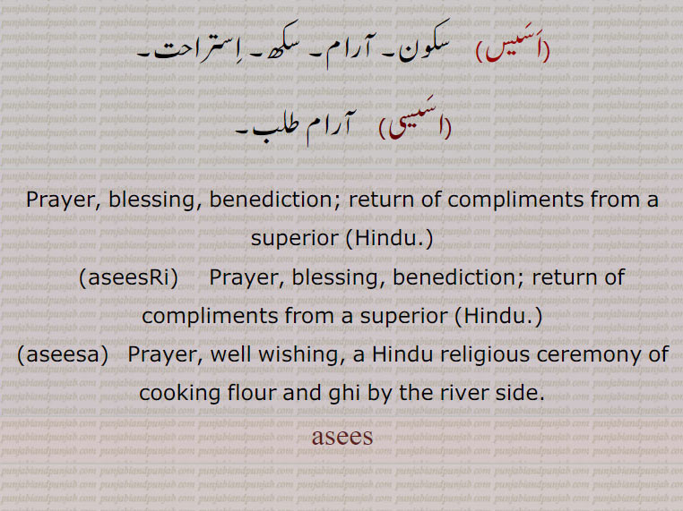      اسیس,asees, ਅਸੀਸ, aseesri,  ਅਸੀਸਡ਼ੀ,
 اسیس کرنا, اسیساں دینا, اسیسا,اسیسٹرا,اسیسٹری,اسیسی,اسیوں,اسیں,اسینا,  آسن, سین, سیئین,اسیس,اسیسی, ,  