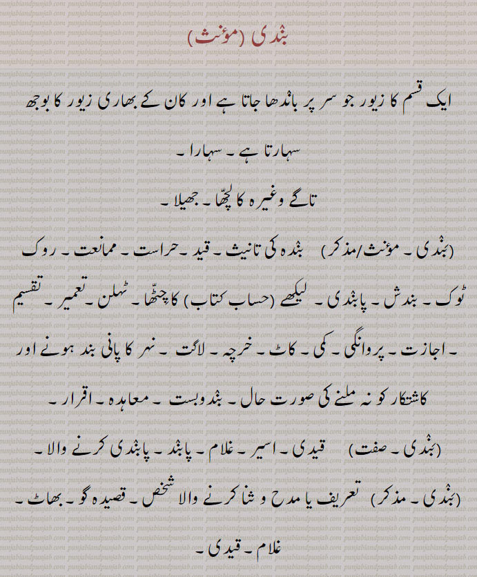 بندی,bandi,ਬੰਦੀ, سہارا,  Finger Cover To Flip Pages,
قیدی ۔ غلام۔ چمڑے کا غلاف۔ تاگے کا لچھا۔ 