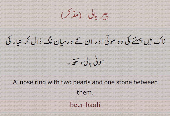   بیر بالی, beer baali, bir bali, ਬਿਰਬਾਲੀ, Traditional Ornaments of Punjab, Jewellery, jewelry, zaiwar, زیور,  گہنا, بُھوکھن, النکار, ٹُوم, ٹومب, ٹونب چھلا, Traditional Ornaments of Punjab,