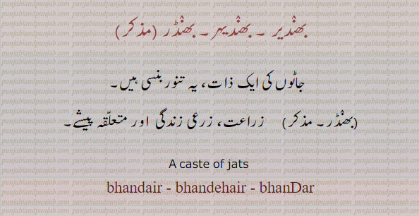 bhandair, بھندیہر,بھنڈر,bhandair,bhandehair,bhanDar,ਭੰਦੇਰ , ਭਨਦੀਹਰ, ਭਿੰਡਰ,بھنڈار, بھنڈیار, بھنڈریاں,  بھنڈنی, بھنڈو,,