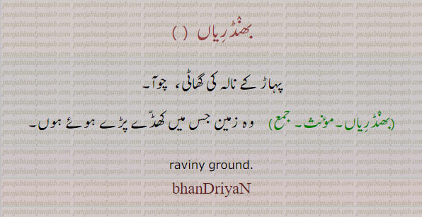 بھنڈریاں,bhanDriyaN,