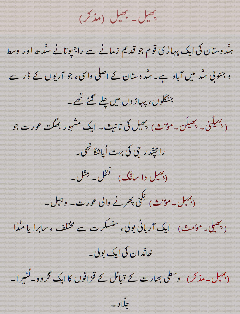  بھیل ,بھیل دا سانگ,بھیلی, بھیلنی, بھیلن,بھیل,بھیلا,بھیلی,بھیلی دینا,بھیال,بھیلڑ,,بھیلڑی,bhel, ਭੀਲ, bhelani, ਭੀਲਣੀ, bhela, Buttermilk, bhella, ਭੇਲਾੱ , cake of guR, bhelli,ਭੇੱਲੀ,bhela bheli, ਭੇਲਾ,  ਭੇਲੀ , bhelaR, ਭੇਲੜ , beR,  ਬੇੜ, bhel, ਭੇਲ , bhela, ਭੇਲਾ,  
ਭੀਲ, bheel,  ਭੀਲਣੀ, bheelani,   bhilani, bhilani,  tribe of freebooters in Central India,  female bhil,  