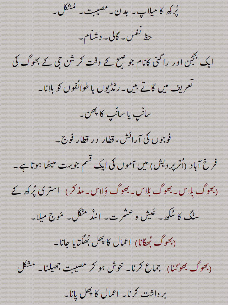  ,بھوگ,بھوگ بلاس,بھوگ ولاس,بھوگ بھگانا,بھوگ بھوگنا,جماع کرنا,بھوگنا,بھوگن,بھوگن بھوگنا,بھوگ بھوگن,بھوگ لگانا,بھوگ پا دینا,بھوگ پانا۔ بھوگ پینا,بھوگ تِیار کرنا,بھوگ لاؤنا۔ بھوگ لوانا,بھوگ لینا,بھوگ وجنا, بھوگ ونجنا,بھوگ ورتانا,بھوگنی,بھوگو,بھوگا,بھوگاں وِچ پھسنا,بھوگ دینا,بھوگ سنانا,بھوگی سو روگی,بھوگانی,بھوگی,بھوگیا,بھوگ پتر,بھوگا,بھوگن ہارا,بھوگَن ہار,بھوگن ہاری,بھوگڑی,بھوگری,بھوگھ,  bhog, ਭੋਗ,,bhog balaas, bhog karna,bhog lagauna,bhog pauna,bhogan, ਭੋਗਣ,bhojan haar, bhojan haara, haari,bhogi,   ਭੋਗੀ ,bhogna,  ਭੋਗਣਾ,
