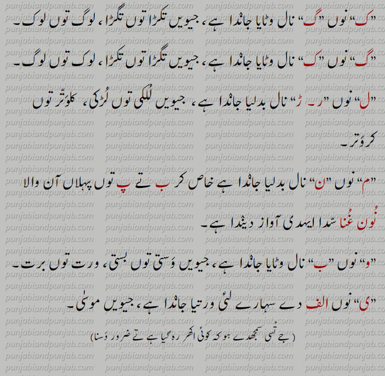 پنجابی الفاظ کا ادلا بدلا۔مختلف بولیوں میں پنجابی حروف کی تبدیلی
، پنٛجابی حروف تہجی کا تبادلہ، Alphabet Swap of Punjabi Letters