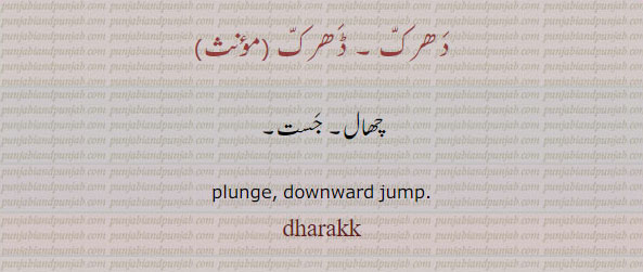 دھرک,ਧਰੱਕ,dharakk,dhirakk, plunge چھال, جست,
