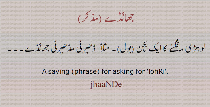 جھانڈے, لوہڑی مانٛگنے کا بول, asking for  lohRi, jhaaNde, ਝਾਂਡੇ