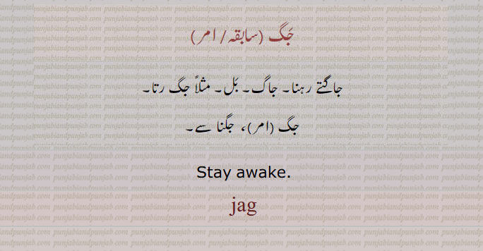 jag, stay awake, جگنا,جگ ,جاگنا,ਜਗ