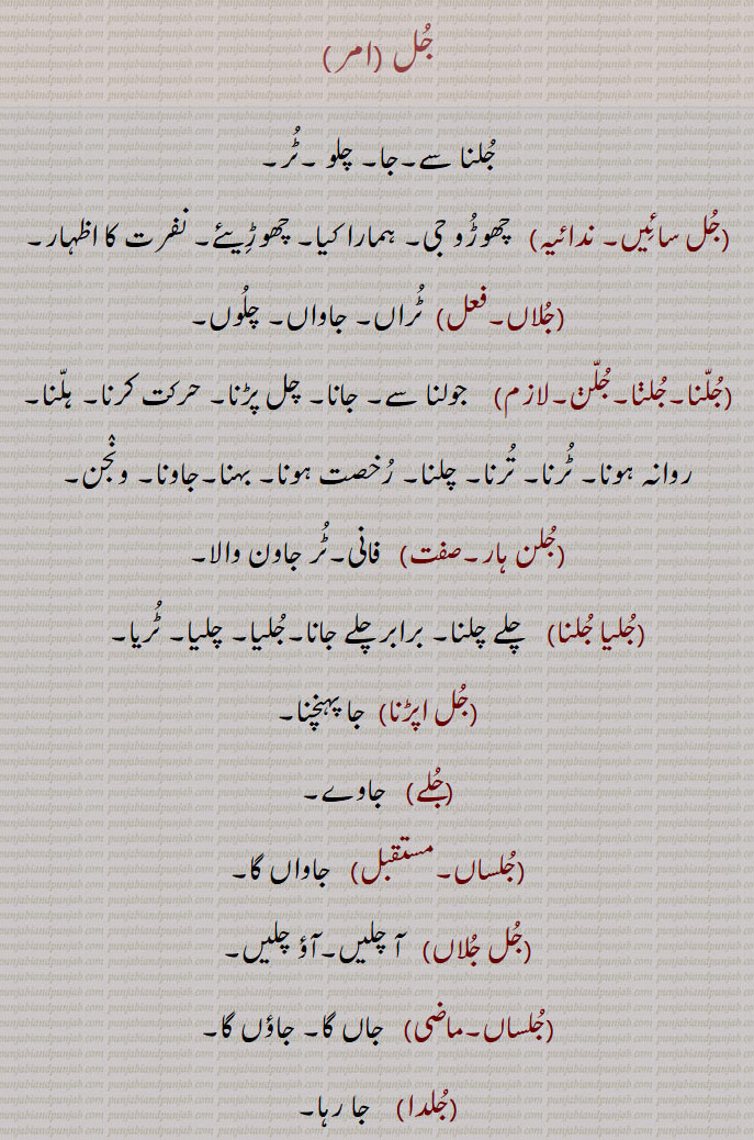 "جل,جل سائیں,جلاں,  ٹراں,جلنا,جلن, ونجن,جلن ہار,جلیا جلنا,جل اپڑنا,جلے,جلساں,جل جلاں,آؤ چلیں,جلساں,جلدا,جول,جولنا , رخصت کرنا, جلنا,جل پرے,جولیئے, کنی مار کر نکلنا,دھوکا,جل باز,جل دیونا,جل کھاونا,جل کھیڈنا,جل مارنا, جلیا, , Go on,jullna, julan,  ਜੁਲਣ , To go,jul, ਜੁਲ,jul kheDna, julmaarna,julbaaz, A knave, a deceiver,julbaazi, Deceit,julia,   ਜੁਲੀਆ , A deceiver,julya, ਜੁਲਯਾ ,julia,jul, ਜੁਲ, meaning in Urdu,meaning in English, Dictionary,Punjabi To Urdu Translation,Shahmukhi Punjabi, شاہ مکھی پنجابی لغت, ਪੰਜਾਬੀ,"